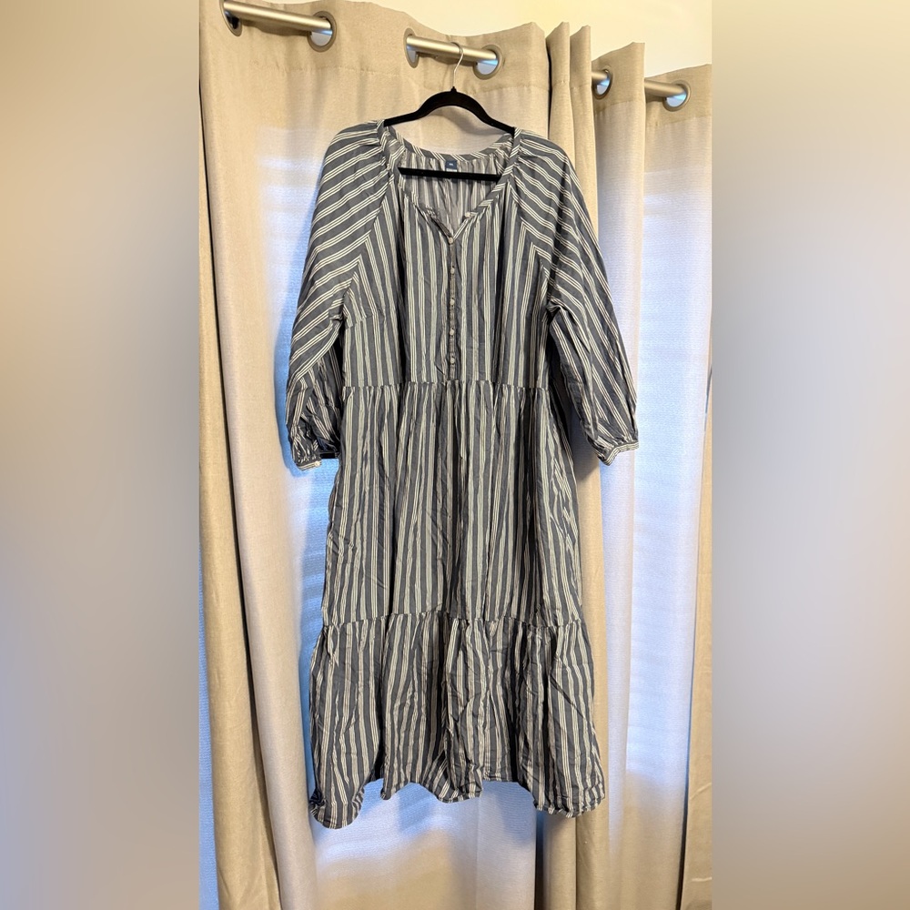 Old Navy Navy and White Striped Shirt